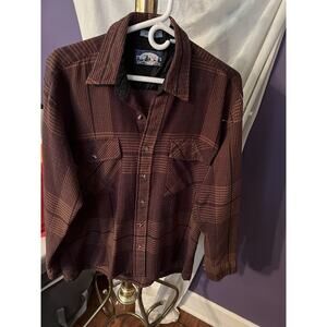 GFC Trading Co. Mens Large Red Plaid Long Sleeve Button Up Shirt